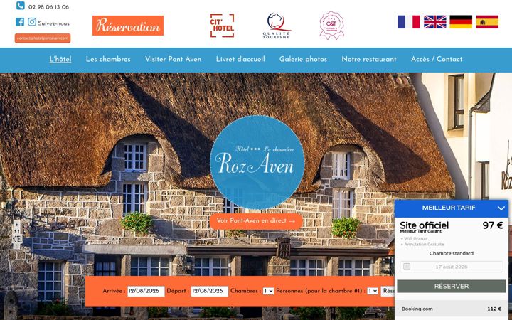 Screenshot of hotelpontaven.com