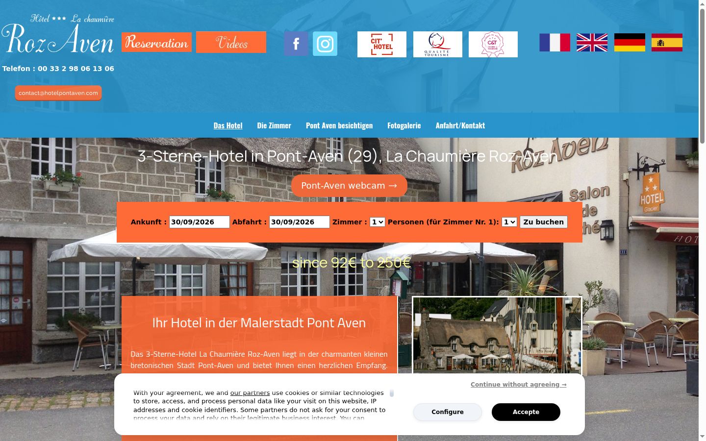 Screenshot del banner di consenso mostrato prima di qualsiasi interazione