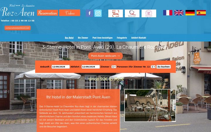 Screenshot of hotelpontaven.de
