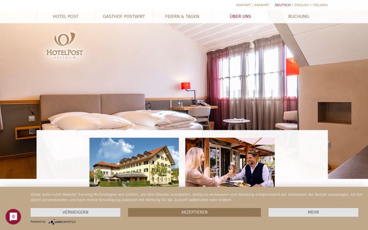 Screenshot of hotelpost-aschheim.de