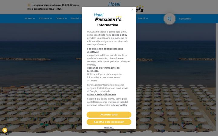 Screenshot of hotelpresidentspesaro.it