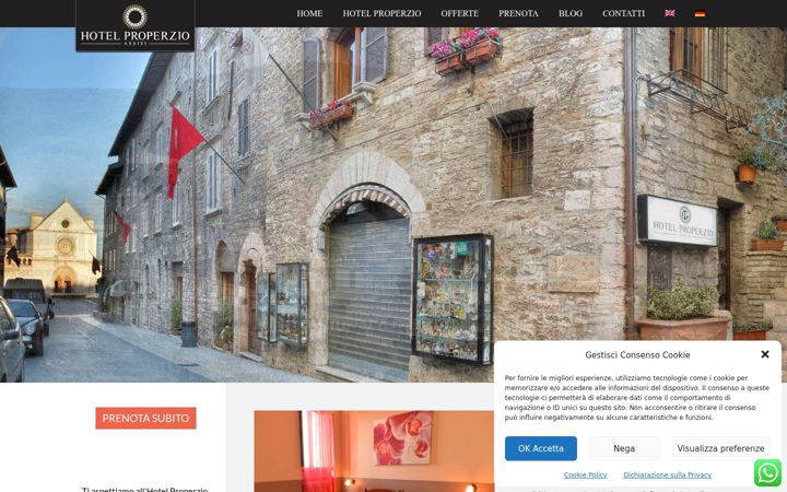 Screenshot of hotelproperzioassisi.it