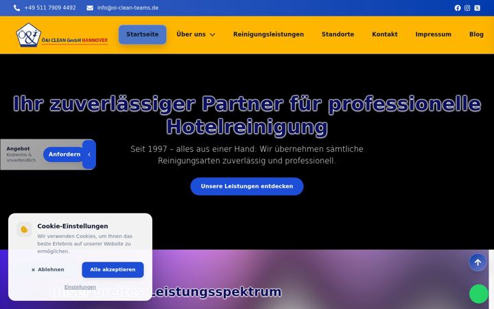 Screenshot of hotelreinigung-hannover.com