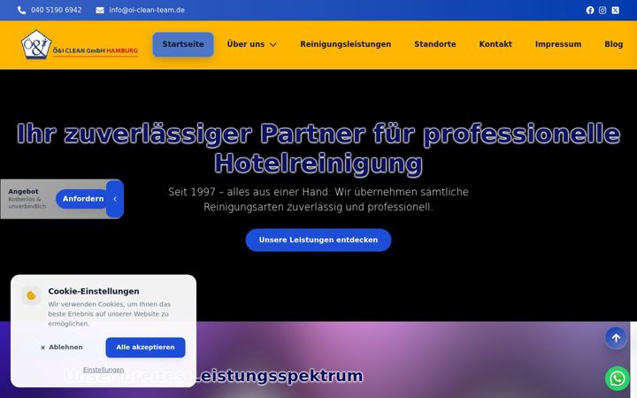 Screenshot of hotelreinigung-timmendorferstrand.de