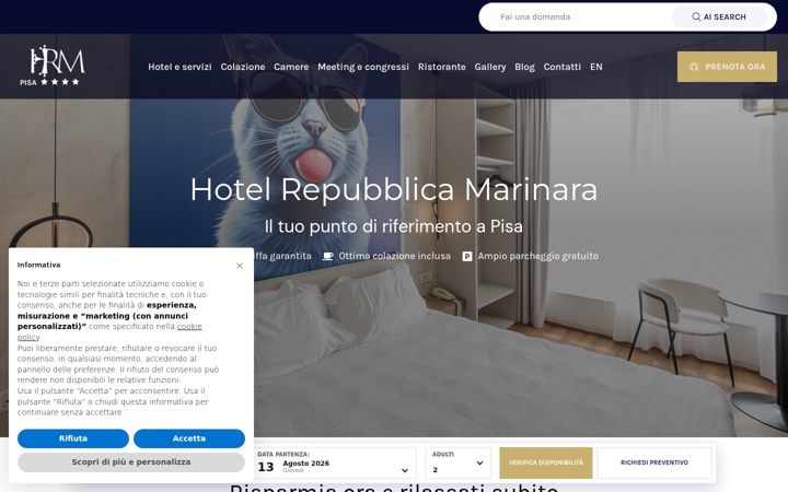 Screenshot of hotelrepubblicamarinara.it