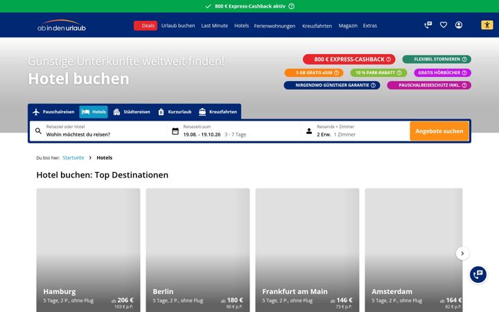 Screenshot of hotelreservierung.at