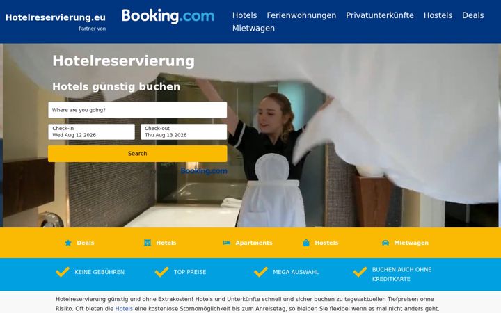 Screenshot of hotelreservierung.eu