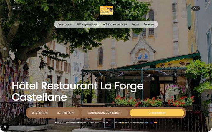 Screenshot of hotelrestaurantlaforge.fr