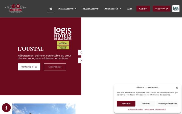 Screenshot of hotelrestaurantloustal.fr