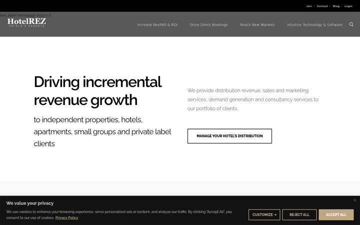 Screenshot of hotelrez.com