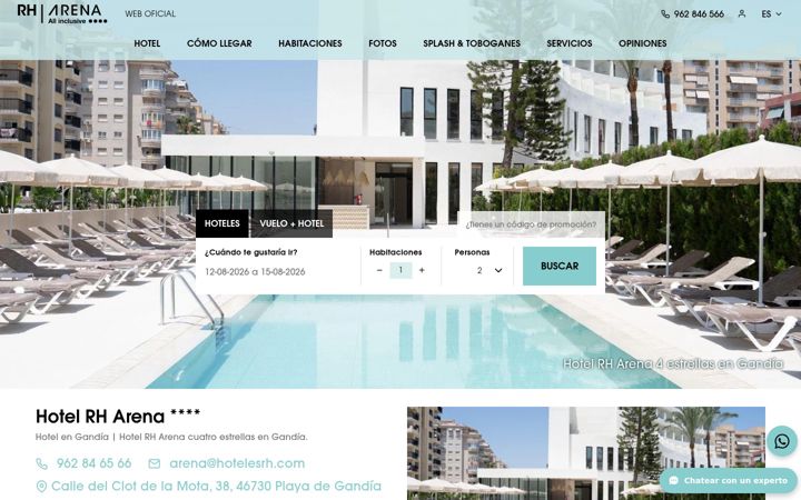 Screenshot of hotelrharena.com