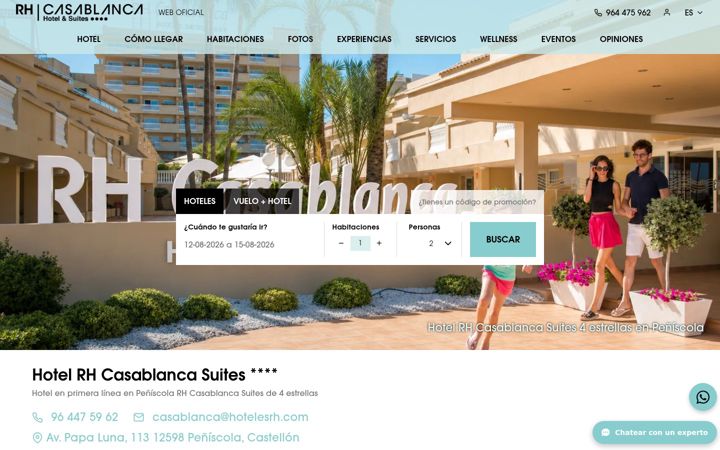 Screenshot of hotelrhcasablanca.com