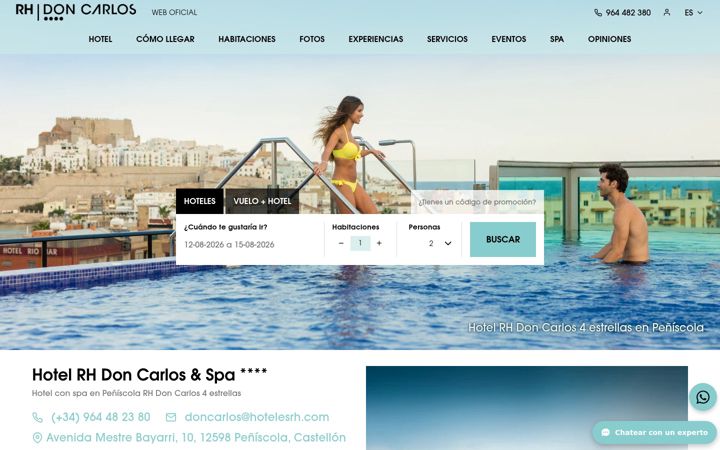 Screenshot of hotelrhdoncarlos.com