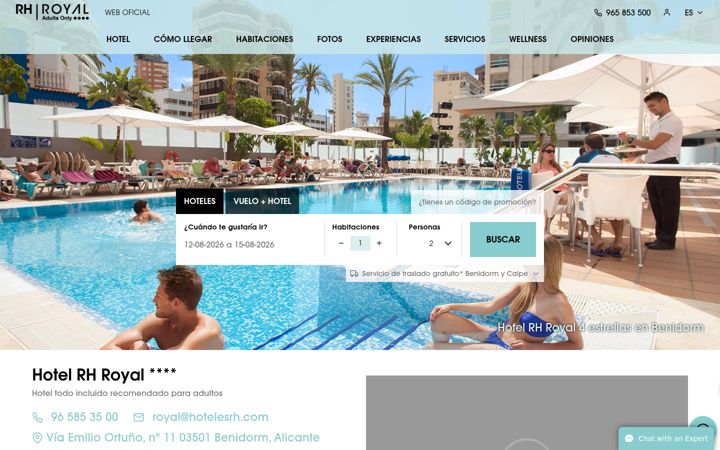 Screenshot of hotelrhroyal.com