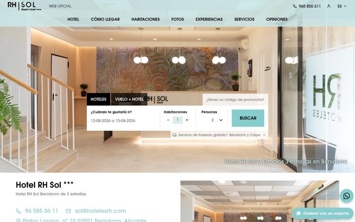 Screenshot of hotelrhsol.com