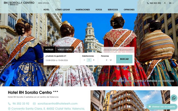 Screenshot of hotelrhsorollacentro.com