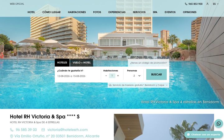 Screenshot of hotelrhvictoria.com
