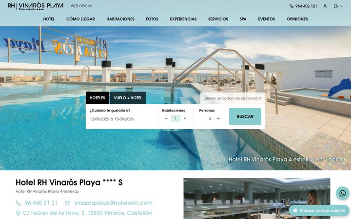 Screenshot of hotelrhvinarosplaya.com