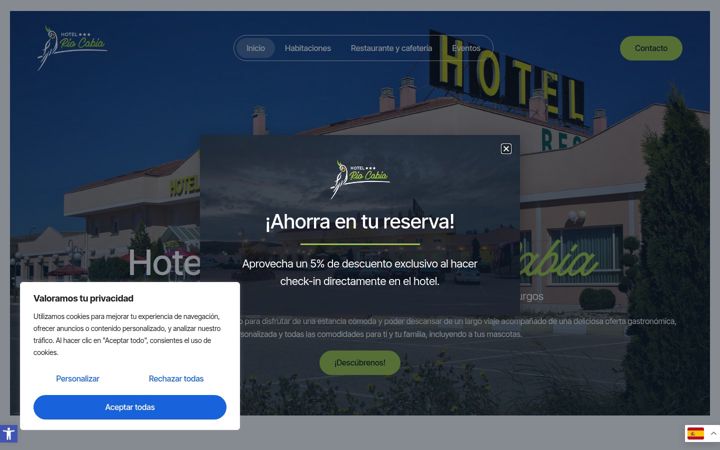 Screenshot of hotelriocabia.com