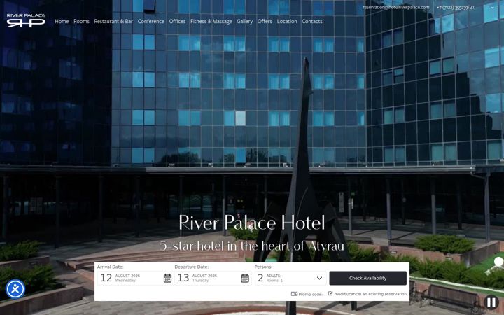 Screenshot of hotelriverpalace.com