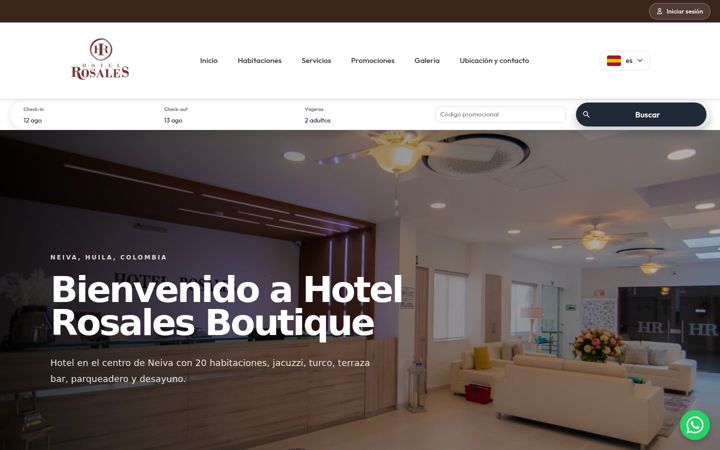 Screenshot of hotelrosalesneiva.com