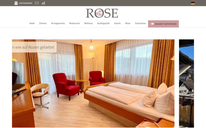 Screenshot of hotelrose.de