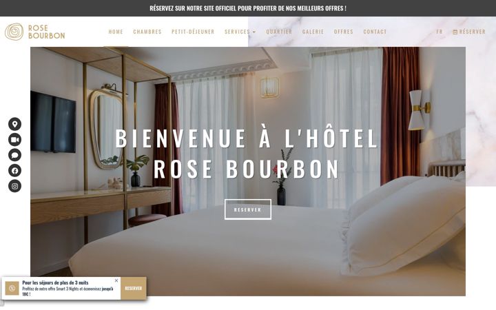 Screenshot of hotelrosebourbon.com