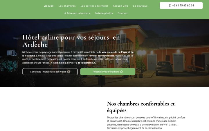 Screenshot of hotelrosedesvents.fr