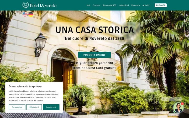 Screenshot of hotelrovereto.it
