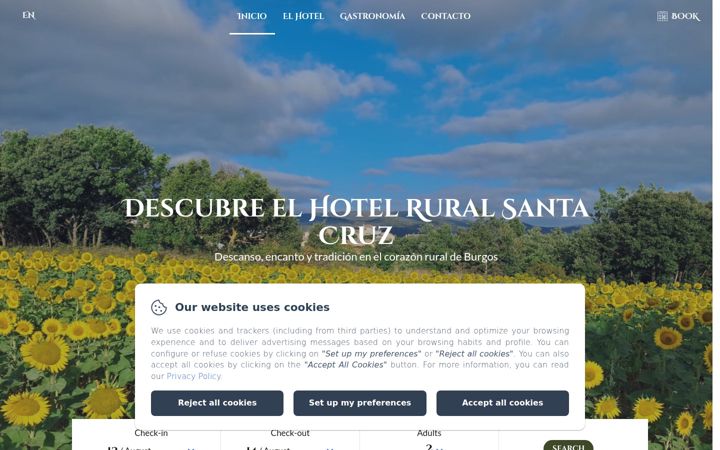 Screenshot of hotelruralsantacruz.es
