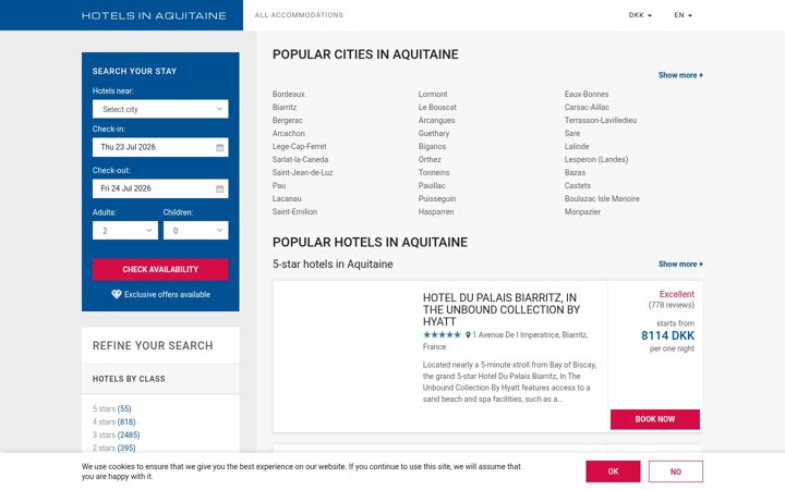 Screenshot of hotels-aquitaine.com