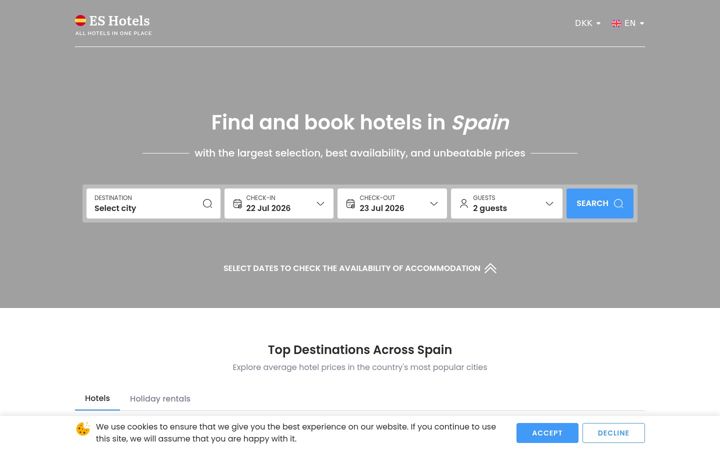 Screenshot ta' hotels-es.com