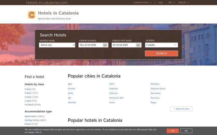 Screenshot of hotels-in-catalonia.com