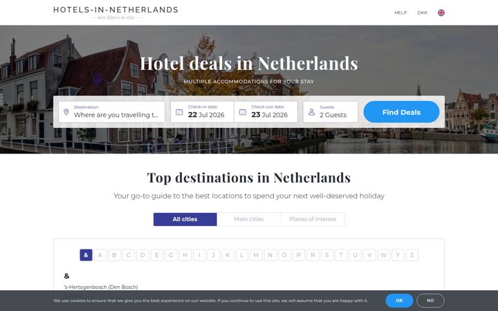 Screenshot of hotels-in-netherlands.com