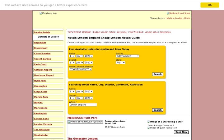 Screenshot of hotels-london-hotel.com