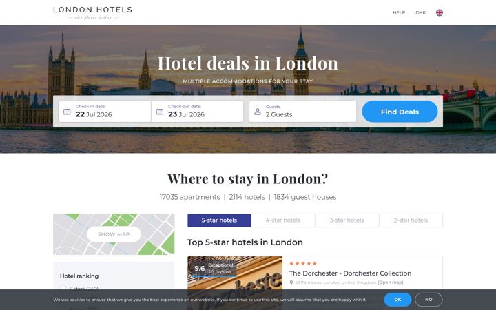 Screenshot of hotels-of-london.com