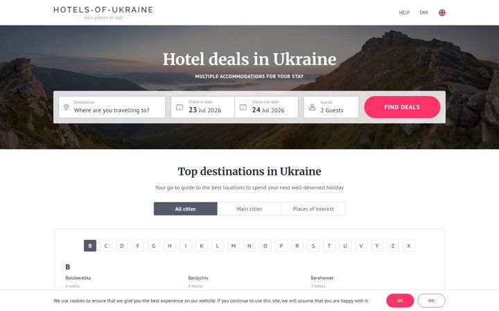 Screenshot of hotels-of-ukraine.com