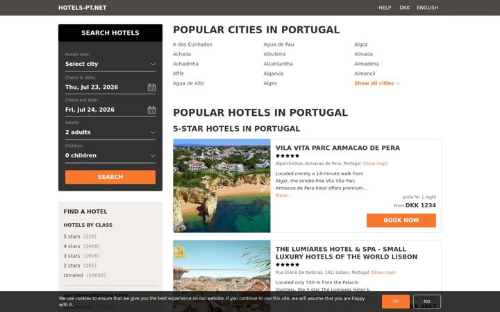 Screenshot of hotels-pt.net