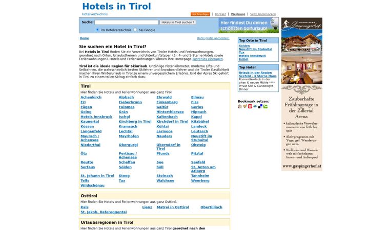 Screenshot of hotels-tirol.com