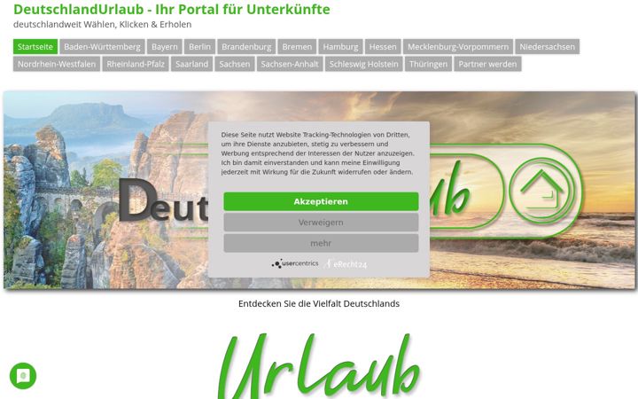Screenshot of hotels-und-pensionen-in-deutschland.de
