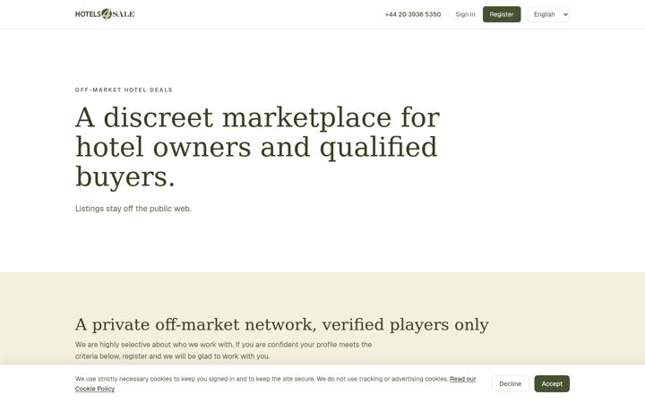 Screenshot of hotels4sale.com