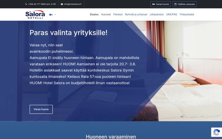 Screenshot of hotelsalora.fi