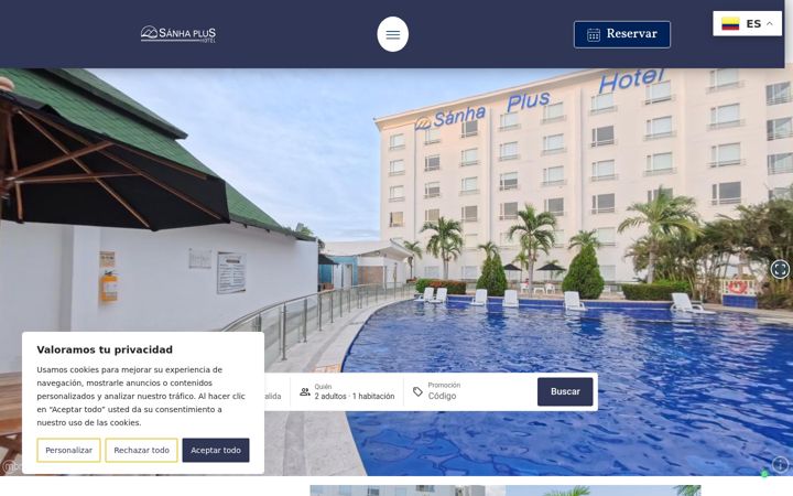 Screenshot of hotelsanhaplus.com