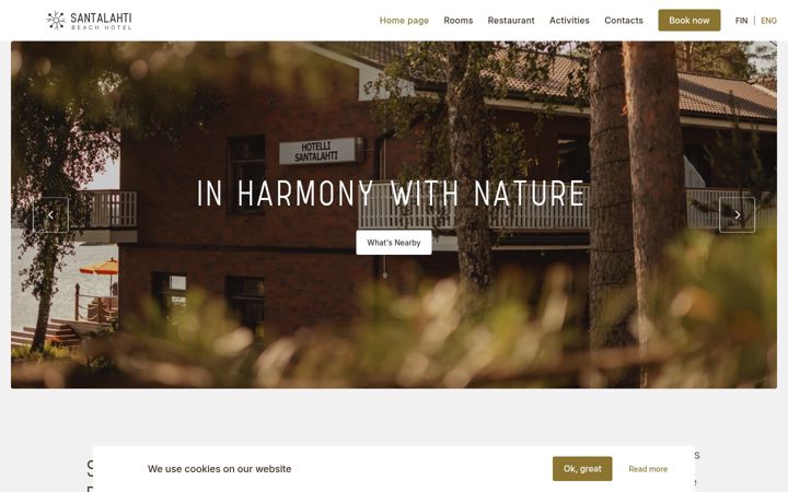 Screenshot of hotelsantalahti.com