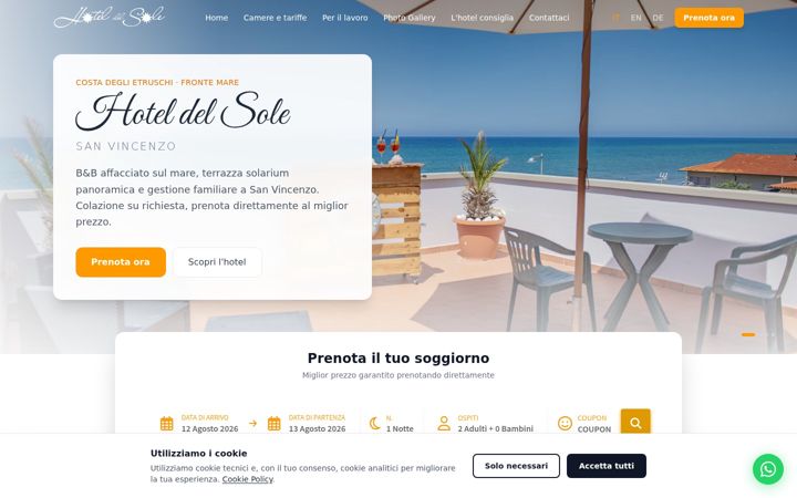 Screenshot of hotelsanvincenzo.com