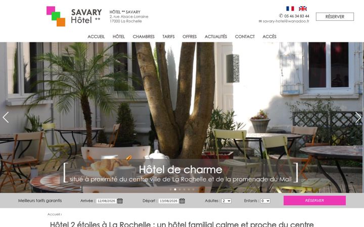 Screenshot of hotelsavary.com