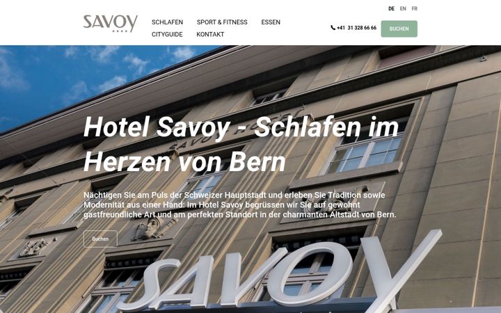 Screenshot of hotelsavoy-bern.ch