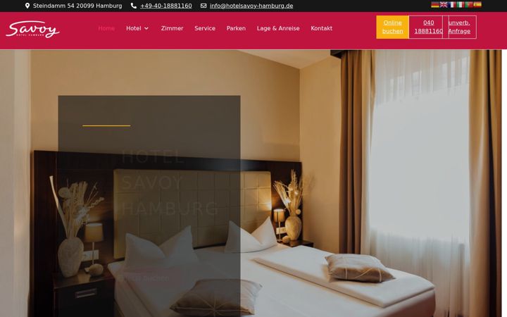 Screenshot of hotelsavoy-hamburg.de
