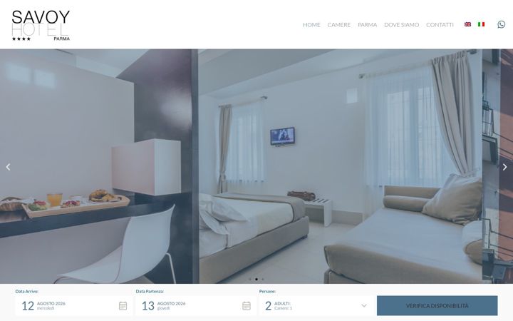 Screenshot of hotelsavoyparma.com