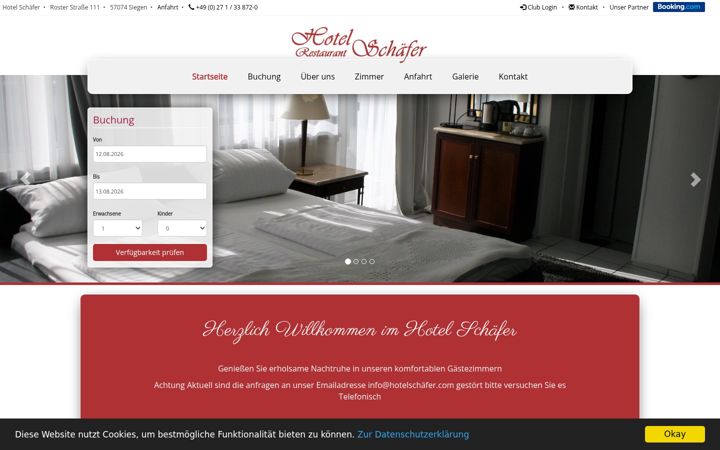 Screenshot of hotelschaefer.com